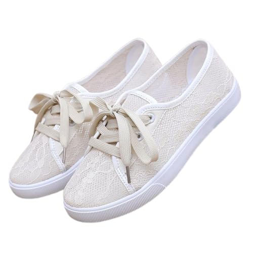 BIBOKAOKE Freizeitschuhe Damen Trachtenschuhe Flache Mesh Trachten Sneaker Elegant Und Bequem Sportschuhe Oktoberfest Atmungsaktive Einfarbig von BIBOKAOKE