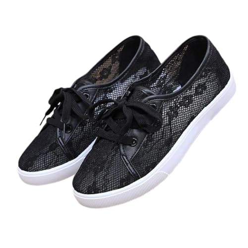 BIBOKAOKE Freizeitschuhe Damen Trachtenschuhe Flache Mesh Trachten Sneaker Elegant Und Bequem Sportschuhe Oktoberfest Atmungsaktive Einfarbig von BIBOKAOKE