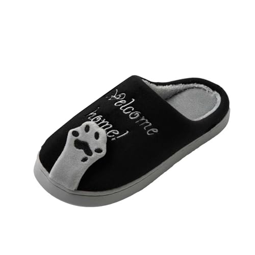 BIBOKAOKE Hausschuhe Damen Baumwolle Atmungsaktive Schlupfschuhe Lässig Plüsch Cartoon Slippers Pantoffeln Outdoor/indoor Leichte von BIBOKAOKE