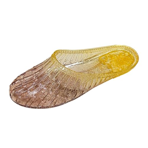 BIBOKAOKE Hausschuhe Damen Casual Schlupfschuhe Jelly Sandalen Trendy Flip Flops Dicker Absatz Kristall Anti-Rutsch Hausschuhe von BIBOKAOKE