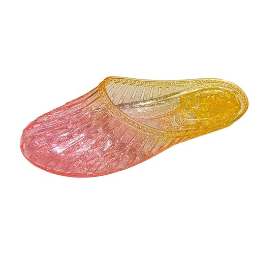 BIBOKAOKE Hausschuhe Damen Casual Schlupfschuhe Jelly Sandalen Trendy Flip Flops Dicker Absatz Kristall Anti-Rutsch Hausschuhe von BIBOKAOKE