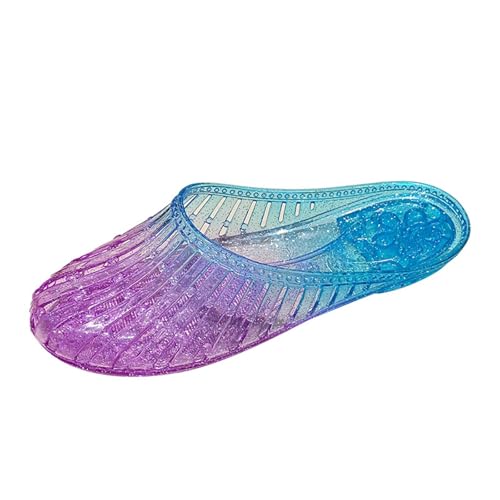 BIBOKAOKE Hausschuhe Damen Casual Schlupfschuhe Jelly Sandalen Trendy Flip Flops Dicker Absatz Kristall Anti-Rutsch Hausschuhe von BIBOKAOKE