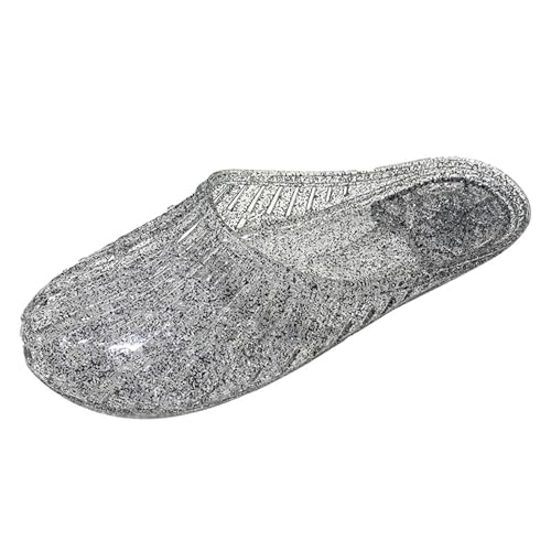 BIBOKAOKE Hausschuhe Damen Casual Schlupfschuhe Jelly Sandalen Trendy Flip Flops Dicker Absatz Kristall Anti-Rutsch Hausschuhe von BIBOKAOKE
