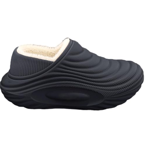 BIBOKAOKE Hausschuhe Damen Herren wasserdichte Einfarbig Heeled-baumwollschuppen Winter Nicht Rutsch soft sole Unisex Sportarten Warme Schuhe Bequeme House von BIBOKAOKE