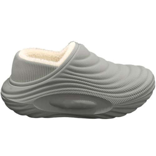 BIBOKAOKE Hausschuhe Damen Herren wasserdichte Einfarbig Heeled-baumwollschuppen Winter Nicht Rutsch soft sole Unisex Sportarten Warme Schuhe Bequeme House von BIBOKAOKE