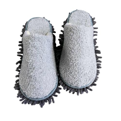 BIBOKAOKE Hausschuhe Damen Mop-Schuhe Faule Offene Zehen Herbst und Winter Abnehmbaren Pantoffeln Weicher Leichte Slippers Warme Filzpantoffeln Plüsc Hausschlappen von BIBOKAOKE