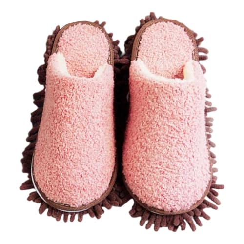 BIBOKAOKE Hausschuhe Damen Mop-Schuhe Faule Offene Zehen Herbst und Winter Abnehmbaren Pantoffeln Weicher Leichte Slippers Warme Filzpantoffeln Plüsc Hausschlappen von BIBOKAOKE