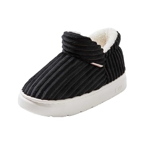 BIBOKAOKE Hausschuhe Damen Pantoffeln Einfarbig Plüsch Atmungsaktive Flacher Absatz Orthopädische Bequeme Dicke Sohle Filzpantoffeln von BIBOKAOKE