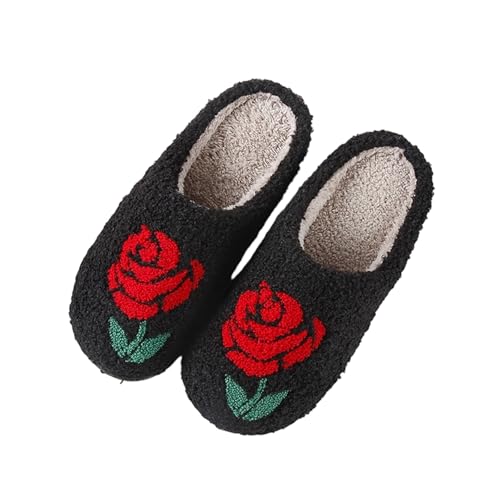 BIBOKAOKE Hausschuhe Damen Pantoffeln Winter Warm Filzpantoffeln Warme Flauschig Winter Plüsch Bequeme Slipper Hausschuhe für Paare von BIBOKAOKE