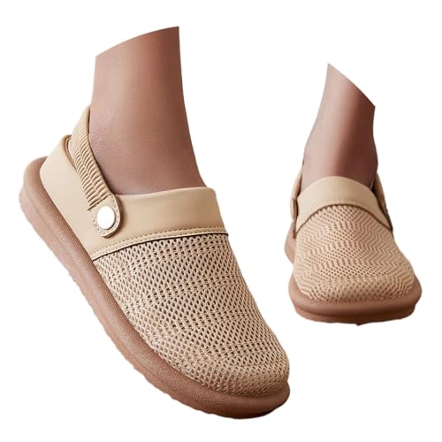 BIBOKAOKE Hausschuhe Damen Sommer Einfarbige Sommerschuhe Lässige Loafers Rutschfest Schuhe Wasserdicht Stoffschuhe Elegant Walkingschuhe Flache Hausschuhe Slip on Tanzschuhe Fitnessschuhe von BIBOKAOKE