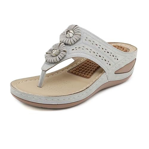 BIBOKAOKE Hausschuhe Damen Sommer Flache Loafers Rutschfest Lederschuhe Freizeit Zehentrenner Walkingschuhe Waschbare Strandschuhe Leicht Sneaker Plateau Hausschuhe Schnell Trocknend Strandschuhe von BIBOKAOKE