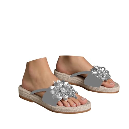 BIBOKAOKE Hausschuhe Damen Sommer Flache Walkingschuhe Leicht Freizeitschuhe Lässige Stoffschuhe Bequem Loafers Atmungsaktiv Sommerschuhe Orthopädische Hausschuhe Schnell Trocknend Laufschuhe von BIBOKAOKE