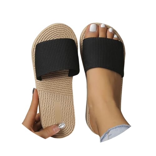 BIBOKAOKE Hausschuhe Damen Sommer Freizeit Hausschuhe Mode Leinenschuhe Weite Weich Sohlen Sportschuhe Leicht Slides Elegant Slip on Schuhe Einfarbige Joggingschuhe Rutschfest Strandschuhe BIBOKAOKE Hausschuhe Damen Sommer Freizeit Hausschuhe Mode Leinenschuhe Weite Weich Sohlen Sportschuhe Leicht Slides Elegant Slip on Schuhe Einfarbige Joggingschuhe Rutschfest Strandschuhe von BIBOKAOKE