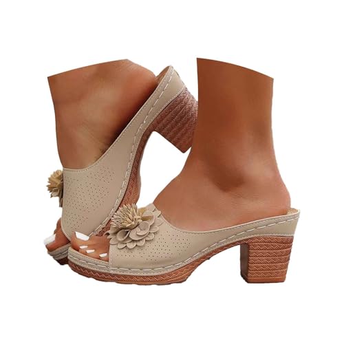 BIBOKAOKE Hausschuhe Damen Sommer Leicht Freizeit Keilsandalen Mode Walkingschuhe Einfachheit Weich Sohlen Laufschuhe Komfort Strandschuhe Slip on Pantolette Rutschfest Hausschuhe Schlappen von BIBOKAOKE