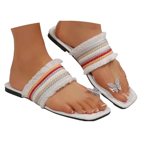 BIBOKAOKE Hausschuhe Damen Sommer Leicht Wasserdicht Slipper Mode Strandschuhe Slip on Schuhe Bequem Hausschuhe Elegant Schnell Trocknend Schlappen Weite Walkingschuhe Weich Pantolette von BIBOKAOKE