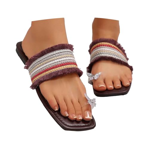 BIBOKAOKE Hausschuhe Damen Sommer Leicht Wasserdicht Slipper Mode Strandschuhe Slip on Schuhe Bequem Hausschuhe Elegant Schnell Trocknend Schlappen Weite Walkingschuhe Weich Pantolette von BIBOKAOKE