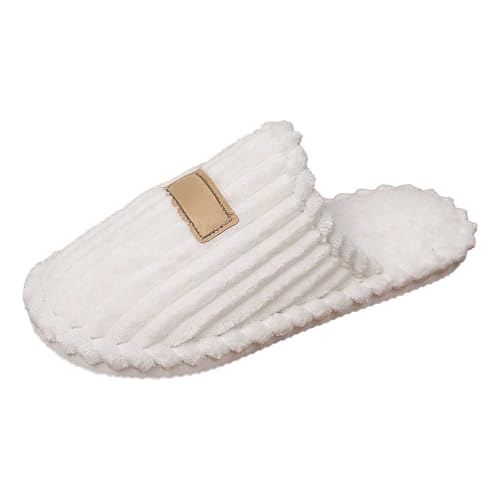 BIBOKAOKE Hausschuhe Damen Streifen Flauschig Winter Warme Pantoffeln Für Wohnung Haushalt Bequem Gemütliche Einfache Slippers Modische Paare Winterhausschuhe von BIBOKAOKE