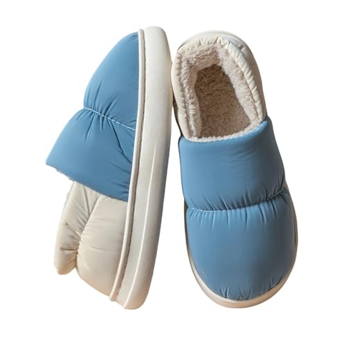 BIBOKAOKE Hausschuhe Damen Winter Herren Weiche Leichte Pantoffeln Bequem Warme Slipper Plüsch rutschfest Filzhausschuhe Slippers Outdoor Pantoletten Filzpantoffeln Flauschige Hallenschuhe von BIBOKAOKE