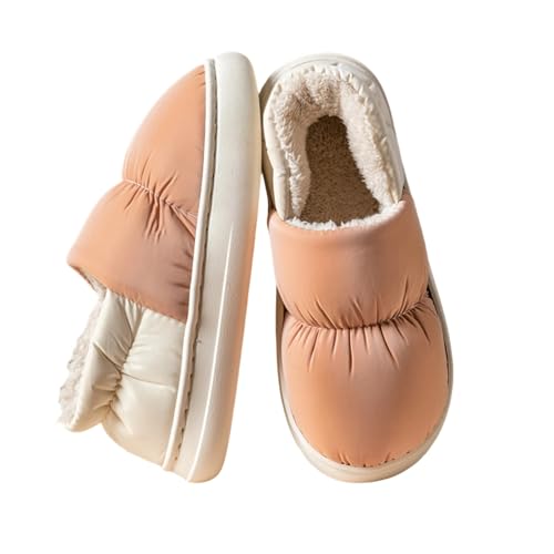 BIBOKAOKE Hausschuhe Damen Winter Herren Weiche Leichte Pantoffeln Bequem Warme Slipper Plüsch rutschfest Filzhausschuhe Slippers Outdoor Pantoletten Filzpantoffeln Flauschige Hallenschuhe von BIBOKAOKE