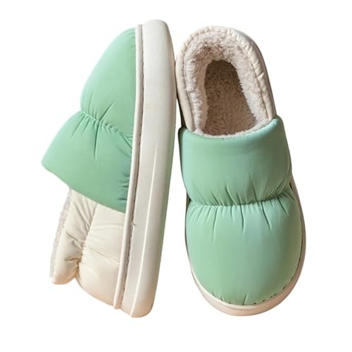 BIBOKAOKE Hausschuhe Damen Winter Herren Weiche Leichte Pantoffeln Bequem Warme Slipper Plüsch rutschfest Filzhausschuhe Slippers Outdoor Pantoletten Filzpantoffeln Flauschige Hallenschuhe von BIBOKAOKE