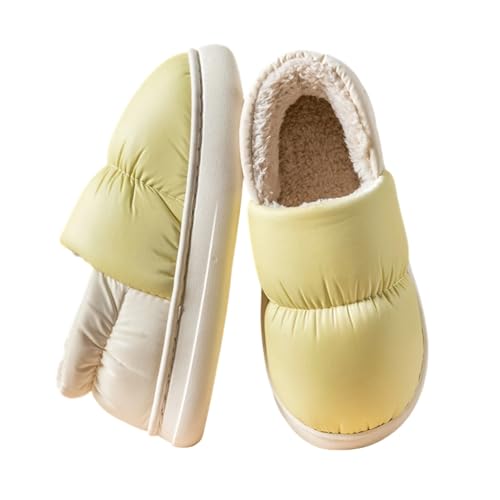BIBOKAOKE Hausschuhe Damen Winter Herren Weiche Leichte Pantoffeln Bequem Warme Slipper Plüsch rutschfest Filzhausschuhe Slippers Outdoor Pantoletten Filzpantoffeln Flauschige Hallenschuhe von BIBOKAOKE