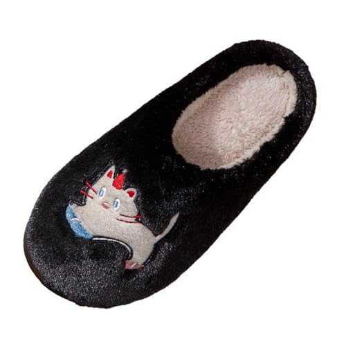 BIBOKAOKE Hausschuhe Damen Winter Mit Rutschfester Sohle Aus Flauschigem Weichen Material Warm Für Drinnen Und Draußen von BIBOKAOKE