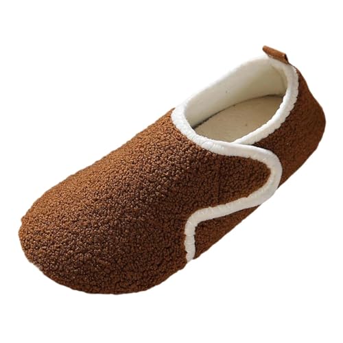 BIBOKAOKE Hausschuhe Damen Winter Pantoffeln Atmungsaktive rutschfest Slippers Herbst und Winter Plüsch Geschlossene Warme von BIBOKAOKE