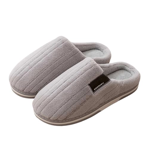 BIBOKAOKE Hausschuhe Damen Winter Warme Einfarbig Orthopädische Pantoffeln Bequeme Breite Füße Hallenschuhe Slip on Filzpantoffeln Rutschfeste Slippers mit Warmem Plüschfutter von BIBOKAOKE