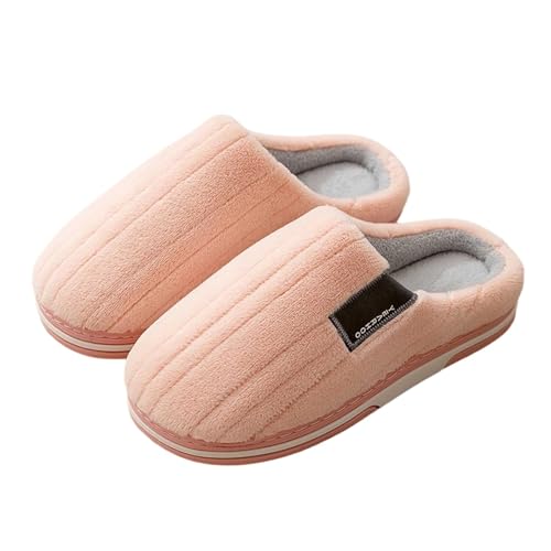 BIBOKAOKE Hausschuhe Damen Winter Warme Einfarbig Orthopädische Pantoffeln Bequeme Breite Füße Hallenschuhe Slip on Filzpantoffeln Rutschfeste Slippers mit Warmem Plüschfutter von BIBOKAOKE