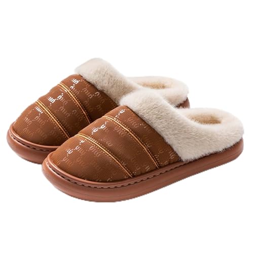 BIBOKAOKE Hausschuhe Plüsch Pantoffel Winter Warm Haus Schuhe rutschfest Bequeme Slipper Unisex Hauspantoffeln Weiche Leichte Winterhausschuhe von BIBOKAOKE