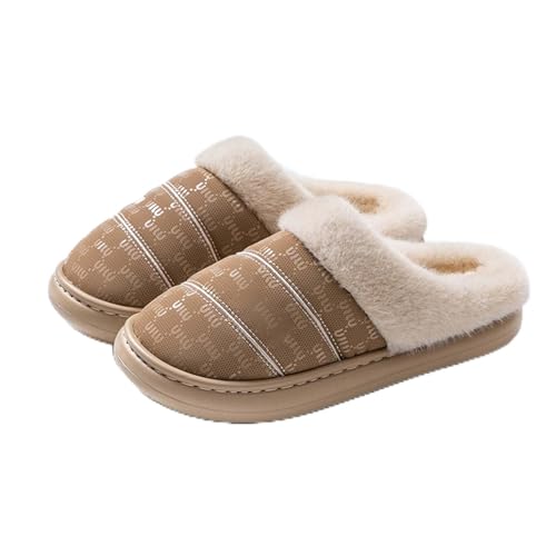 BIBOKAOKE Hausschuhe Plüsch Pantoffel Winter Warm Haus Schuhe rutschfest Bequeme Slipper Unisex Hauspantoffeln Weiche Leichte Winterhausschuhe von BIBOKAOKE