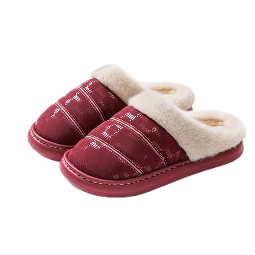 BIBOKAOKE Hausschuhe Plüsch Pantoffel Winter Warm Haus Schuhe rutschfest Bequeme Slipper Unisex Hauspantoffeln Weiche Leichte Winterhausschuhe von BIBOKAOKE