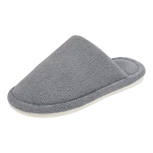 BIBOKAOKE Hausschuhe Unisex - Leichte GeräUschlose Pantoffeln Hausschlappen FüR Damen Herren Rutschfest Baumwolle Pantoletten Slippers Herbst Winter Innenbereich Paare von BIBOKAOKE