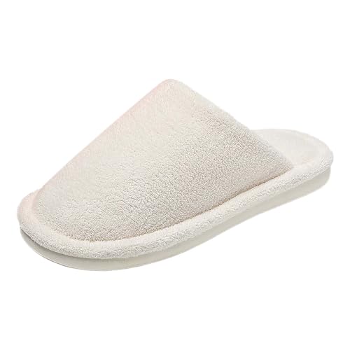 BIBOKAOKE Hausschuhe Unisex - Leichte GeräUschlose Pantoffeln Hausschlappen FüR Damen Herren Rutschfest Baumwolle Pantoletten Slippers Herbst Winter Innenbereich Paare von BIBOKAOKE