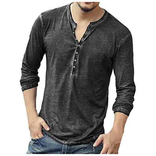 BIBOKAOKE Herren Langarm V Ausschnitt Lange Muscle Shirt Sommer Einfarbig Freizeithemden Regular Slim Fit Langarmshirts Dünne Atmungsaktiv Casual Fitness Sport Langärmeliges Tops Oberteil von BIBOKAOKE