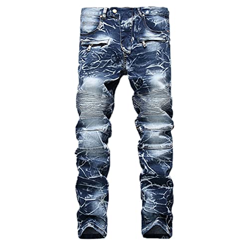 BIBOKAOKE Jeans Damen Herren Hose Destroyed Denim Jeanshosen Slim Fit Jogginghose Dicke Nähte Vintage mit Taschen Motorrad Hosen Männer Lange Jeanshose Freizeithose Sommerhose Jogginghose von BIBOKAOKE