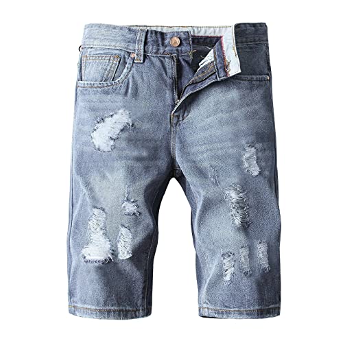 BIBOKAOKE Jeans Shorts Herren Destroyed Hip Hop Denim-Shorts Sommer Regular Fit Kurze Hose Verschleißfest Ripped Distressed Denim Short Freizeithose Washed Vintage Jeansshorts Denimhosen von BIBOKAOKE