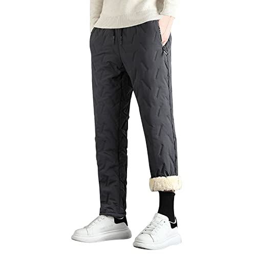 BIBOKAOKE Jogginghose Herren Winter Warme Freizeithose Feldhose Arbeitshosen Outdoorhose Heimhose Thermo Hose Thermo Fleecehose verdicktes Fleece Gefütterte Hose Jagdhose Laufhosen von BIBOKAOKE