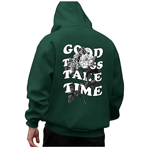 BIBOKAOKE Kapuzenpullover für Herren Y2K Sweatjacke Hoodie Männer mit Backprint Sweatshirt Streetwear Sweatjacke Langarm Kapuzenpulli Frühling Herbst Winter Oberteils Tunika Tops Kapuzenjacke Hoody von BIBOKAOKE