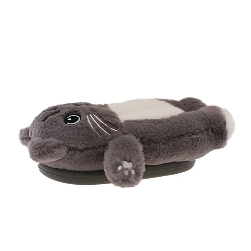BIBOKAOKE Katzen-Design Hausschuhe Plüsch-Süße bequeme rutschfeste Slipper mit dicker Sohle Winter Tier Baumwoll Pantoffeln Hauspantoffeln für den Innenbereich von BIBOKAOKE