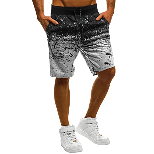 BIBOKAOKE Kurze Hosen Herren Fashion Tie Dye Printed Cargo Freizeitshort Sommer Sport Shorts Loose Casual Fitness Laufshorts Bermuda Arbeitshorts Elastische Taille Sweatshorts Trainingshose von BIBOKAOKE