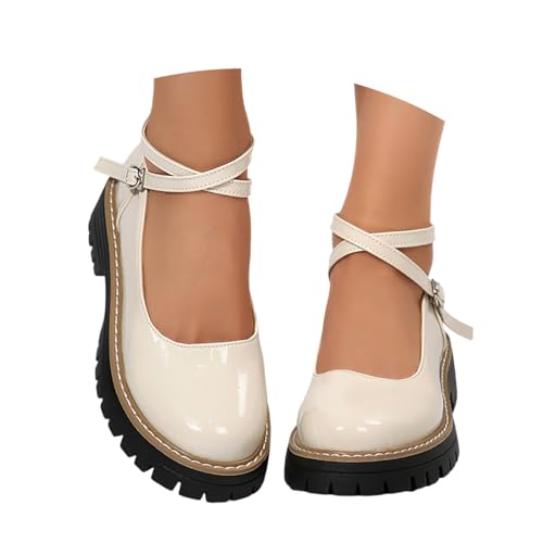 BIBOKAOKE Lederschuhe Damen Sommer Rutschfest Tanzschuhe Mode Wasserdicht Sommerschuhe Freizeit Schuhe Elegant Weich Sohlen Hausschuhe Laufschuhe Einfarbige Walkingschuhe Leicht Loafers von BIBOKAOKE
