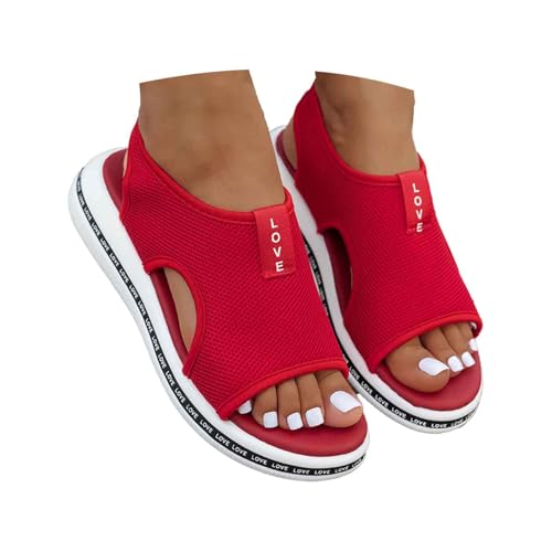 BIBOKAOKE Orthopädische Sandalen Damen Komfort Strandschuhe Mode Sommerschuhe Rutschfest Schnell Trocknend Walkingschuhe Bequem Stoffschuhe Wasserdicht Slip on Sportschuhe Schuhe Weite Keilsandalen von BIBOKAOKE