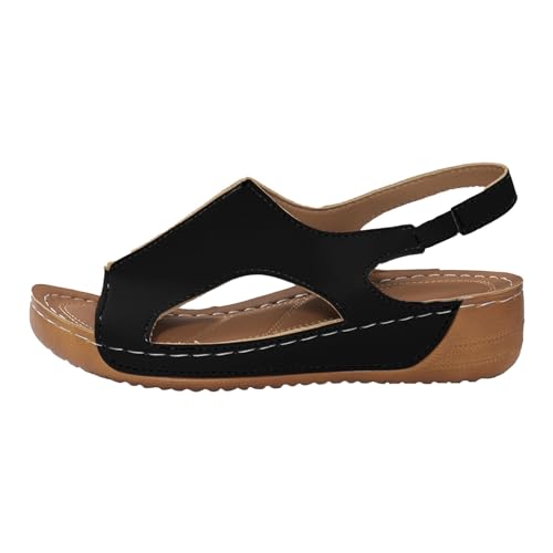 BIBOKAOKE Plateau Sandalen Damen Sandalen Elastic Badeschuhe Freizeit Joggingschuhe Bequem Loafer Wasserdicht Trekkingschuhe Weite Schnell Trocknend Abendschuhe Rutschfest Weich Sommerschuhe von BIBOKAOKE