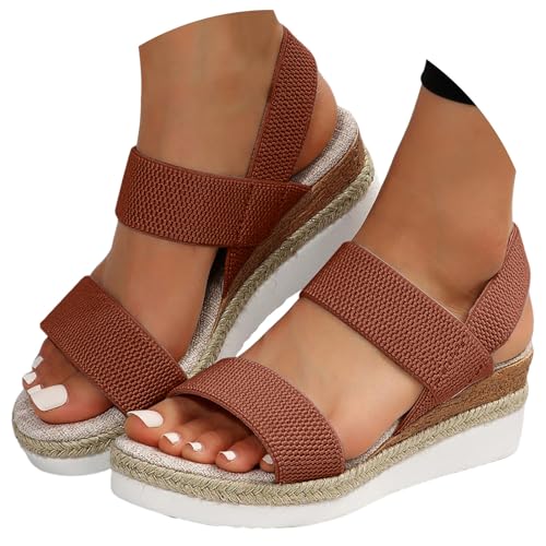 BIBOKAOKE Plateau Schuhe Damen Einfarbige Joggingschuhe Mode Laufschuhe Rutschfest Slip on Walkingschuhe Freizeit Hausschuhe Weite Weich Sohlen Pantolette Bequem Slides Elegant Keilsandalen von BIBOKAOKE