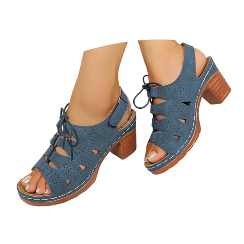 BIBOKAOKE Plateau Schuhe Damen Einfarbige Walkingschuhe mit Blockabsatz Mode Schuhe Wasserdicht Lederschuhe Freizeit Slip on Slides Rutschfest Hausschuhe Elegant Keilsandalen Komfort Strandschuhe von BIBOKAOKE