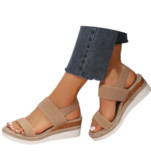 BIBOKAOKE Plateau Schuhe Damen Freizeit Keilsandalen Mode Hausschuhe Wasserdicht Schnell Trocknend Pantolette Komfort Sandalen Elegant Slip on Walkingschuhe Rutschfest Slides Weite Strandschuhe von BIBOKAOKE