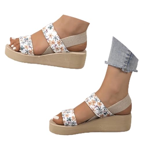 BIBOKAOKE Plateau Schuhe Damen Freizeit Keilschuhe Mode Laufschuhe Komfort Weich Sohlen Schuhe Leicht Schnell Trocknend Joggingschuhe Weite Strandschuhe Walkingschuhe Wasserdicht Strandschuhe von BIBOKAOKE