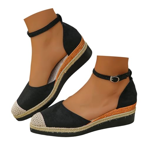 BIBOKAOKE Plateau Schuhe Damen Komfort Stoffschuhe Mode Sommerschuhe Slip on Hausschuhe Wasserdicht Sandalen Elegant Schnell Trocknend Strandschuhe Leicht Schuhe Stoffschuhe Freizeit Leinenschuhe von BIBOKAOKE
