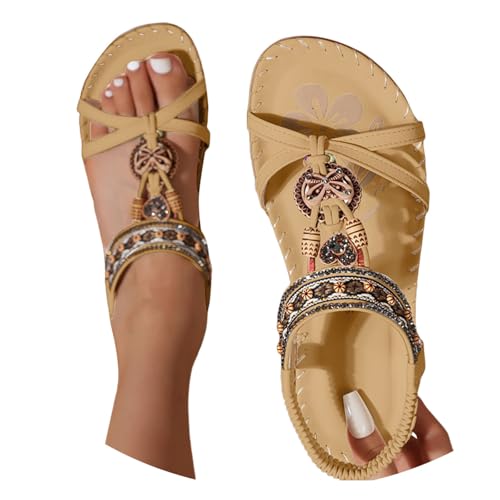 BIBOKAOKE Sandalen Damen Sommer Boho Orthopädische Schuhe Elegant Sommerschuhe Freizeit Flache Strandschuhe Leicht Walkingschuhe Wasserdicht Fitnessschuhe mit Gummiband Hausschuhe Weich Lederschuhe BIBOKAOKE Sandalen Damen Sommer Boho Orthopädische Schuhe Elegant Sommerschuhe Freizeit Flache Strandschuhe Leicht Walkingschuhe Wasserdicht Fitnessschuhe mit Gummiband Hausschuhe Weich Lederschuhe von BIBOKAOKE